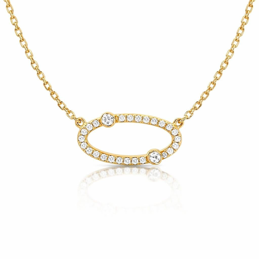 14 Karat Yellow Gold Necklace with Diamonds