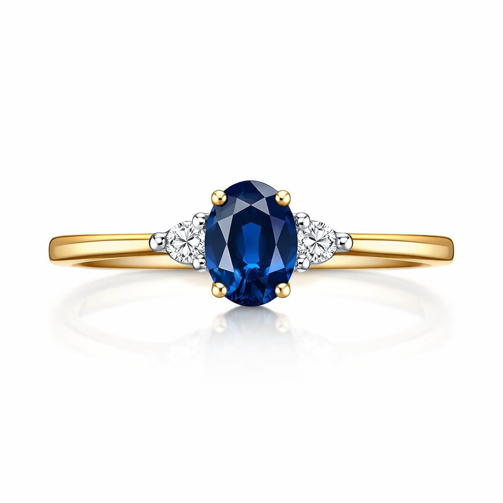 Elegant 10TT Sapphire and Diamond Ring