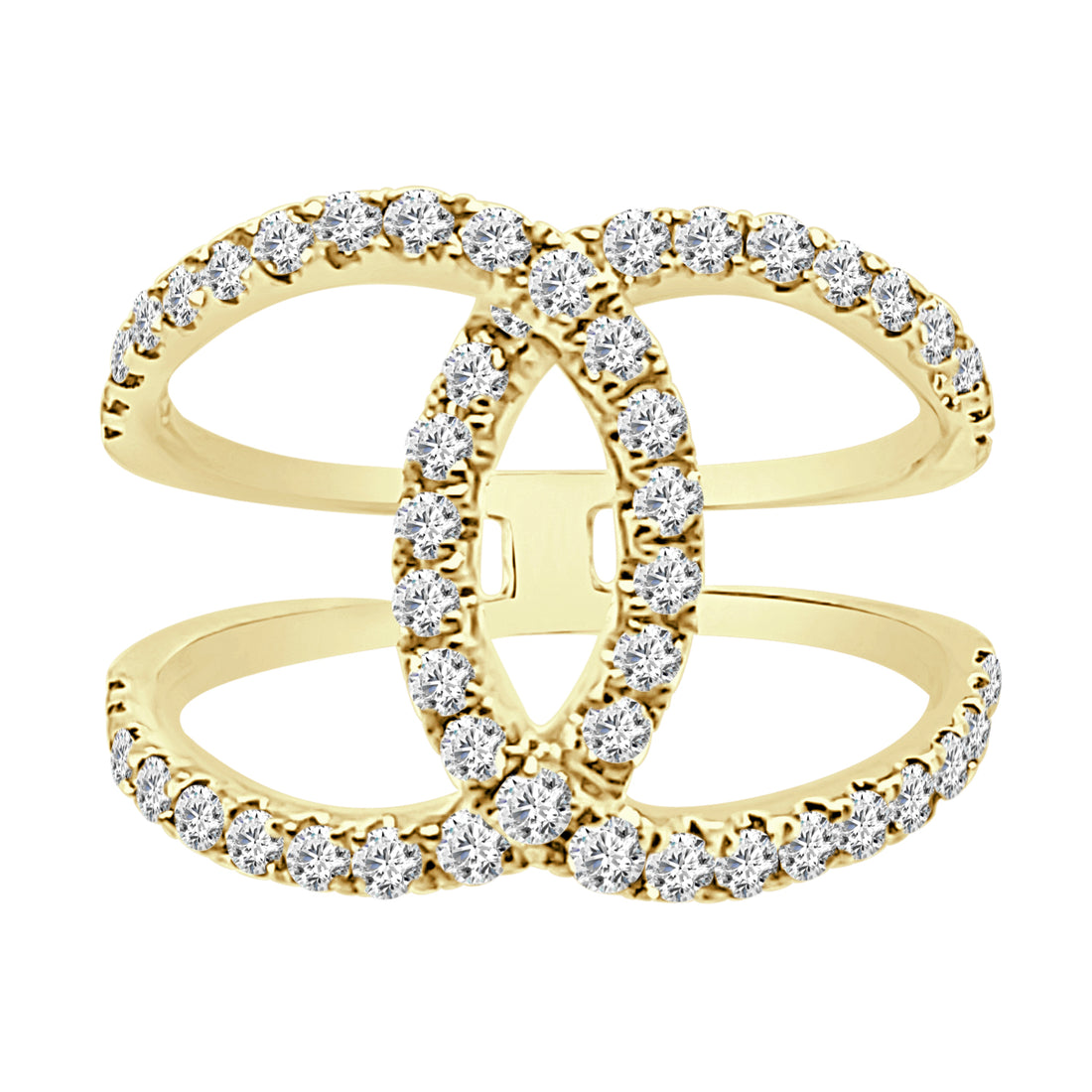 Intertwined 14K Yellow Gold Ring with 0.99 ct Natural Diamond