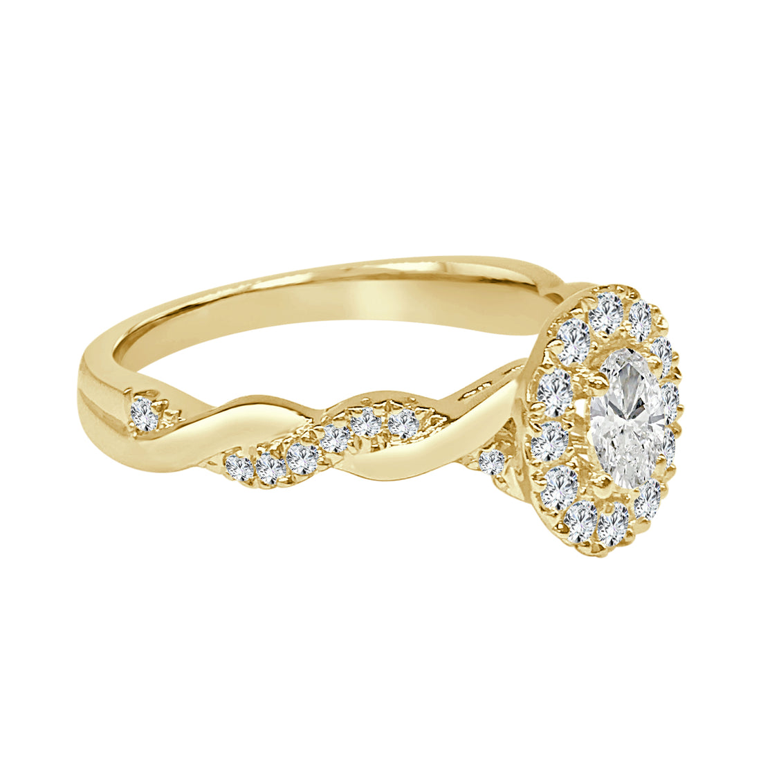 0.62 Carat Natural Diamond Engagement Ring in 14 Karat Yellow Gold