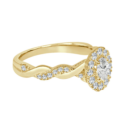 0.62 Carat Natural Diamond Engagement Ring in 14 Karat Yellow Gold