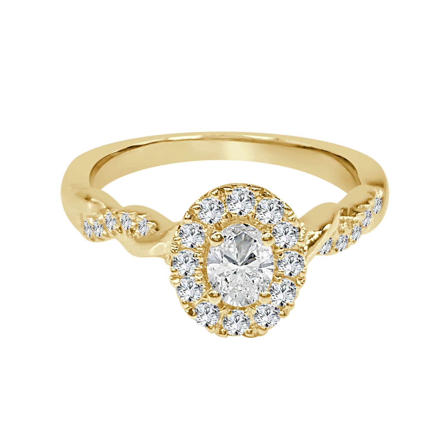 0.62 Carat Natural Diamond Engagement Ring in 14 Karat Yellow Gold