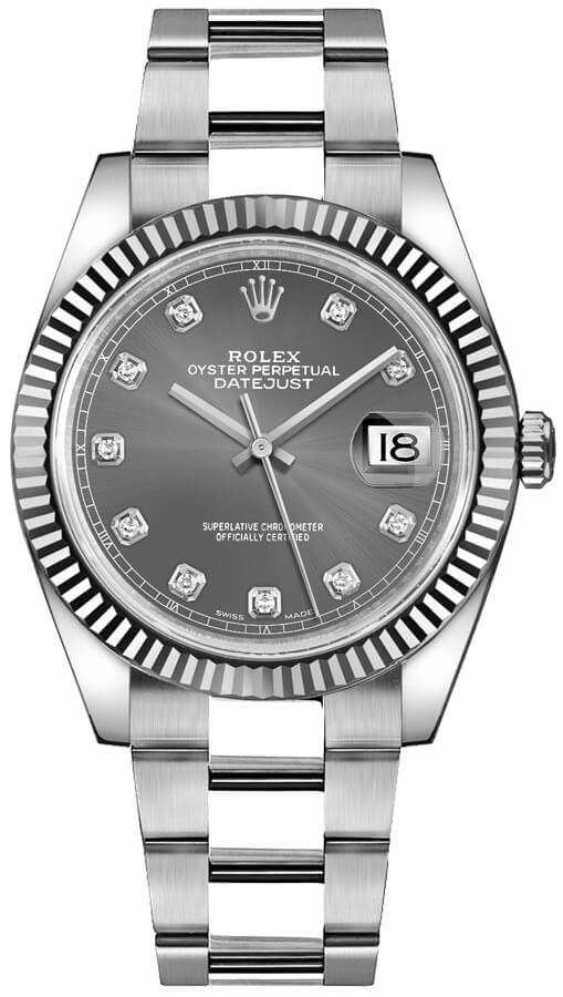 Rolex Date Just 126334G with Diamond Rhodium Dial