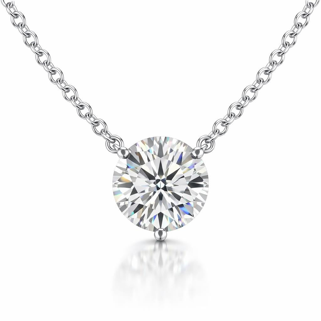 Solitaire Lab Diamond Prong Set Pendant Necklace
