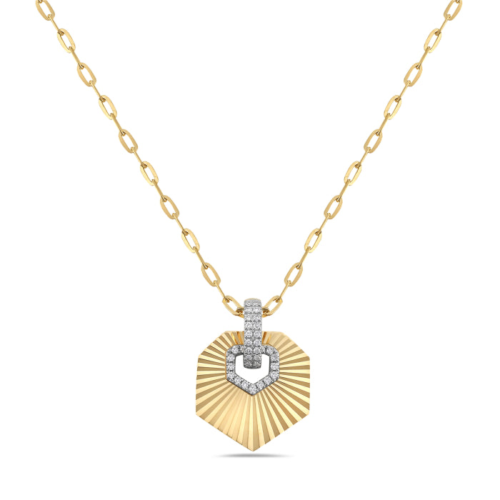 14 Karat Yellow Gold Natural Diamond Necklace 0.08 Carat