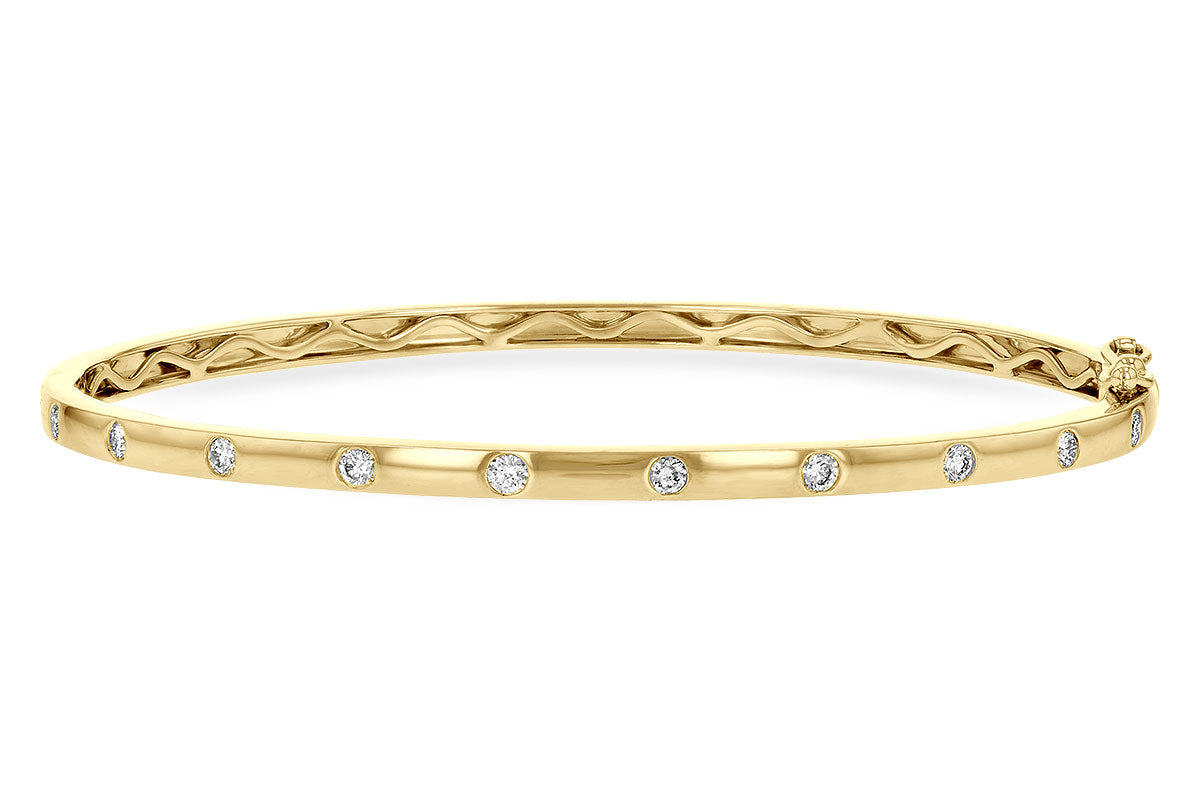 14 Karat White Gold Bangle Bracelet with 0.40ct Natural Diamond