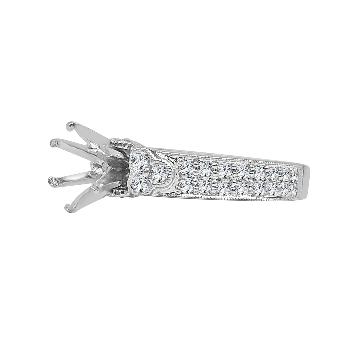 Stunning 18 Karat White Gold Engagement Mounting