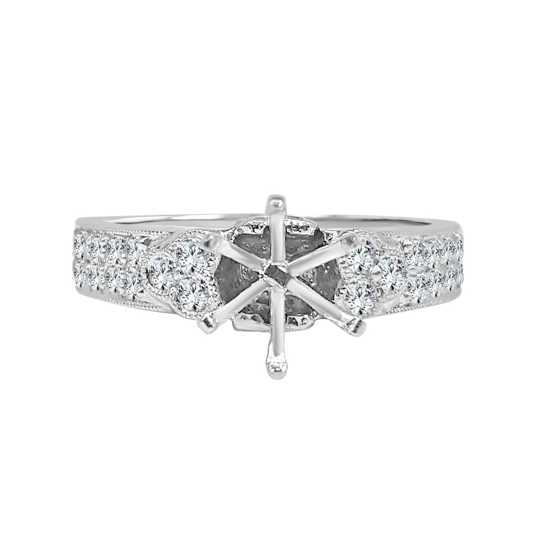 18 Karat White Gold Engagement Mounting