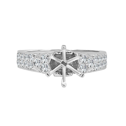 Stunning 18 Karat White Gold Engagement Mounting