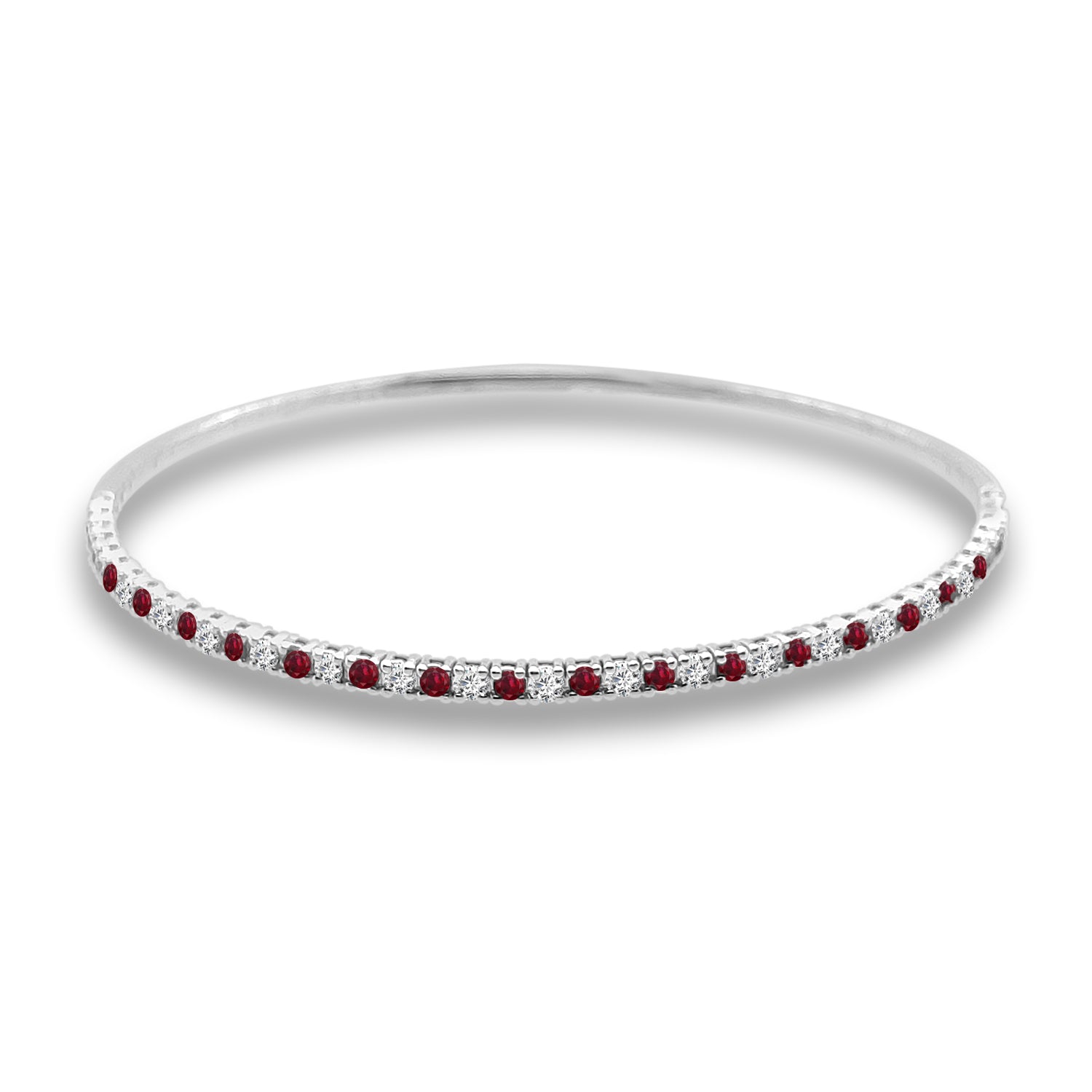 14 Karat White Gold Ruby Bangle Bracelet - 0.51 Carats