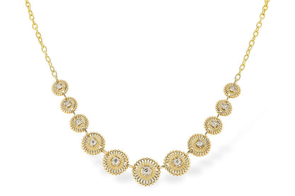 14 Karat Yellow Gold Round Shape Natural Diamond Necklace - 0.22 Carat