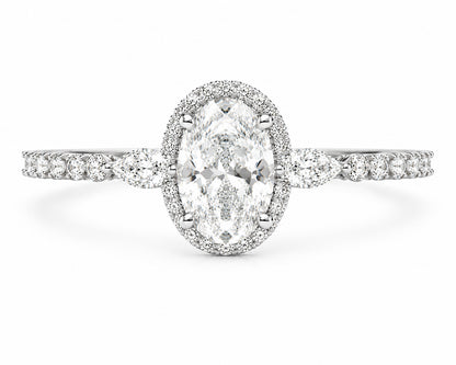 Oval Lab Diamond Engagement Ring in 14K White Gold - 1.71 carats