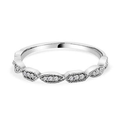 10 Karat White Gold Ring with Natural Diamond 0.100 Carats
