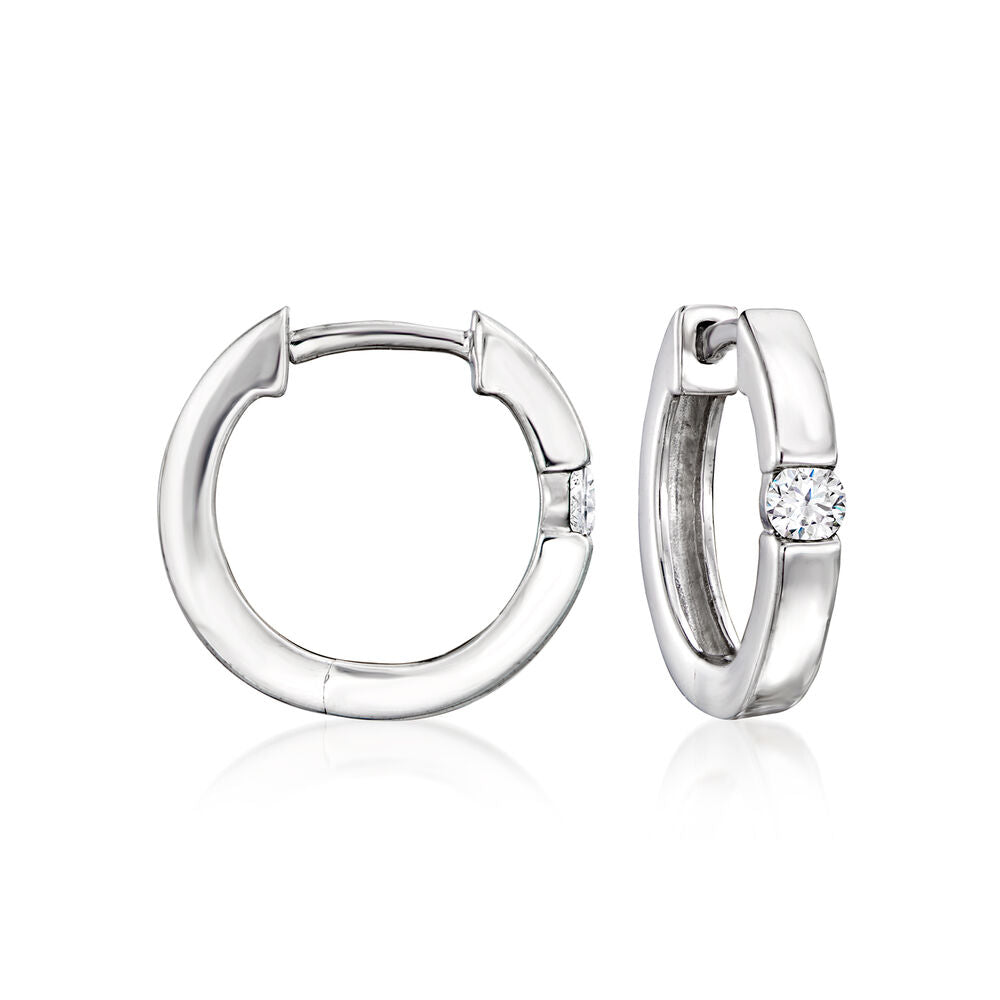 Sparkling Miracle Huggie Earrings - Sterling Silver with 0.08ct Natural Diamond