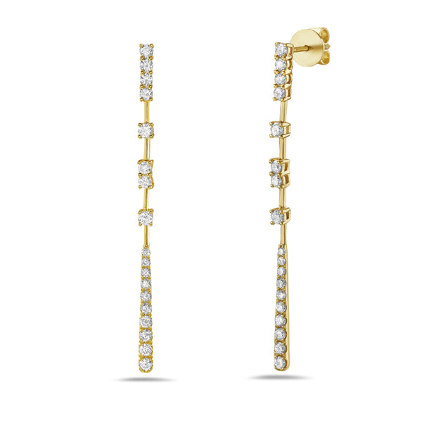 1 Carat Natural Diamond 14K Yellow Gold Earrings