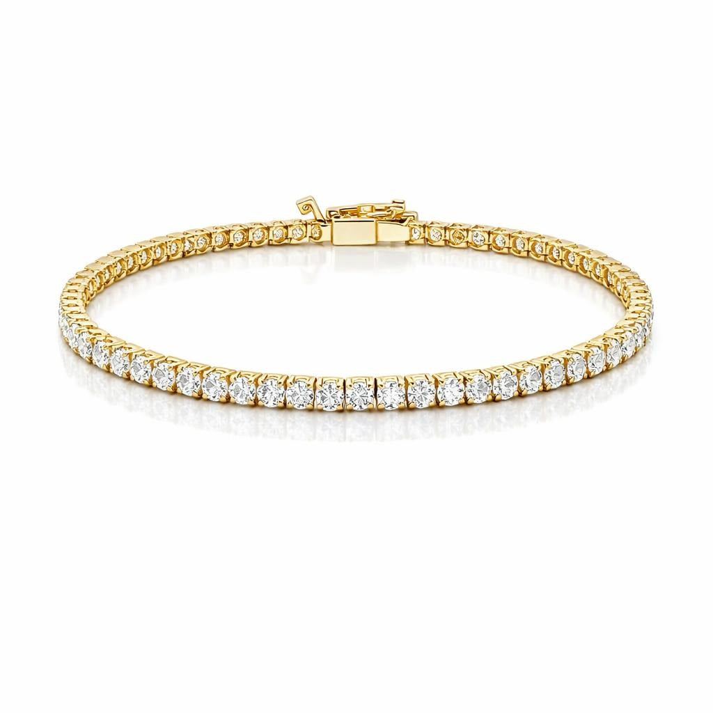 14 Karat Yellow Gold Bracelet with 5ct Diamonds