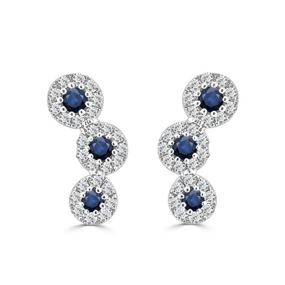 14 Karat White Gold Ruby Earrings - 0.35 Carats