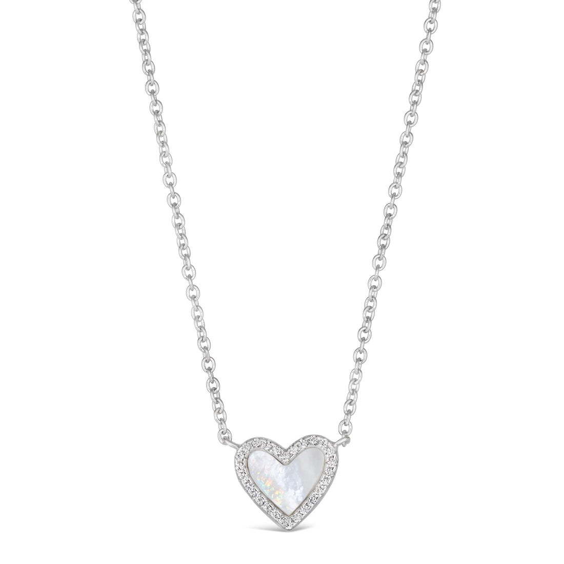 Samuel B. Sterling Silver Heart Shape Mother of Pearl Necklace