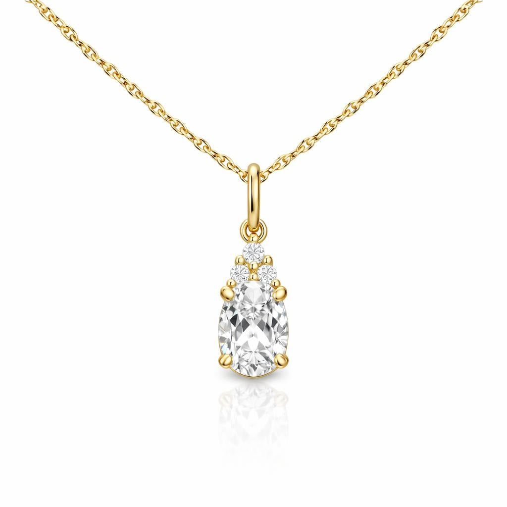 10 Karat Yellow Gold Necklace with Oval Pendant