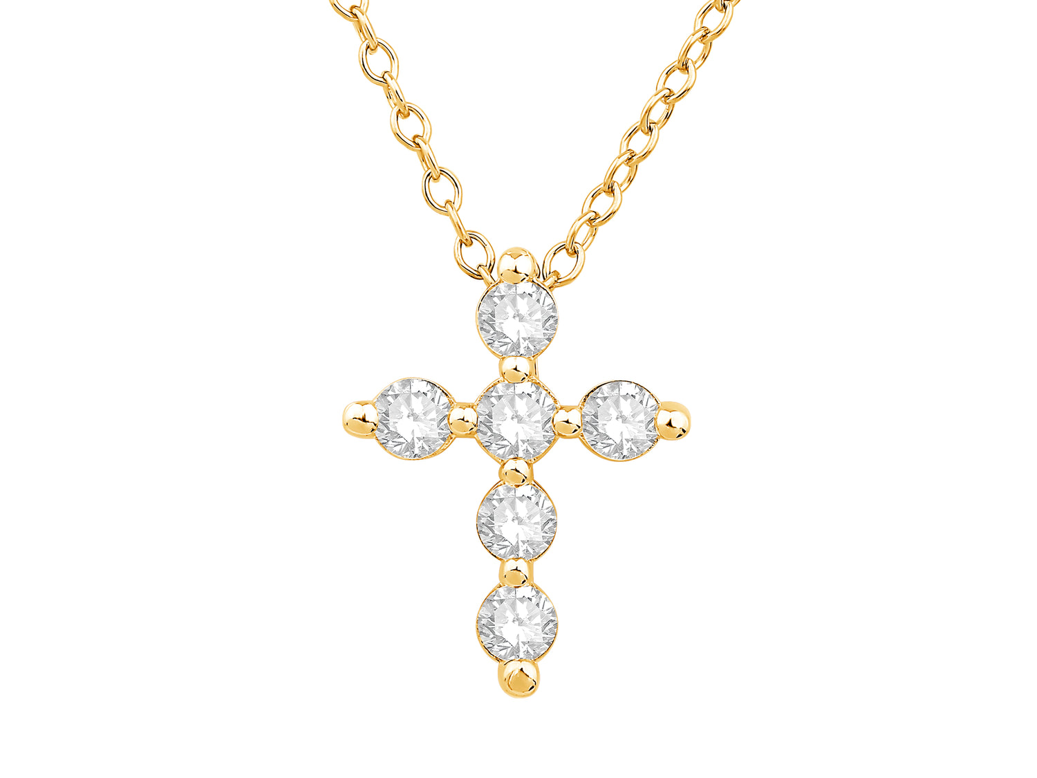 Small Bubble Natural Diamond Necklace in 10 Karat Yellow Gold - 0.33 Carat