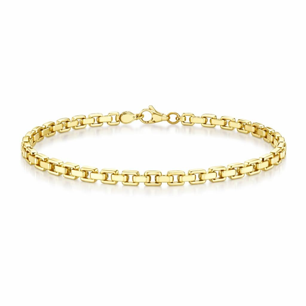 14 Karat Yellow Gold Fancy Brick Link Bracelet
