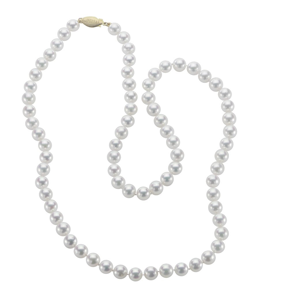 14 Karat Yellow Gold Pearl Necklace - Timeless Elegance