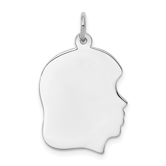 Engravable Sterling Silver Charm featuring a Girl&