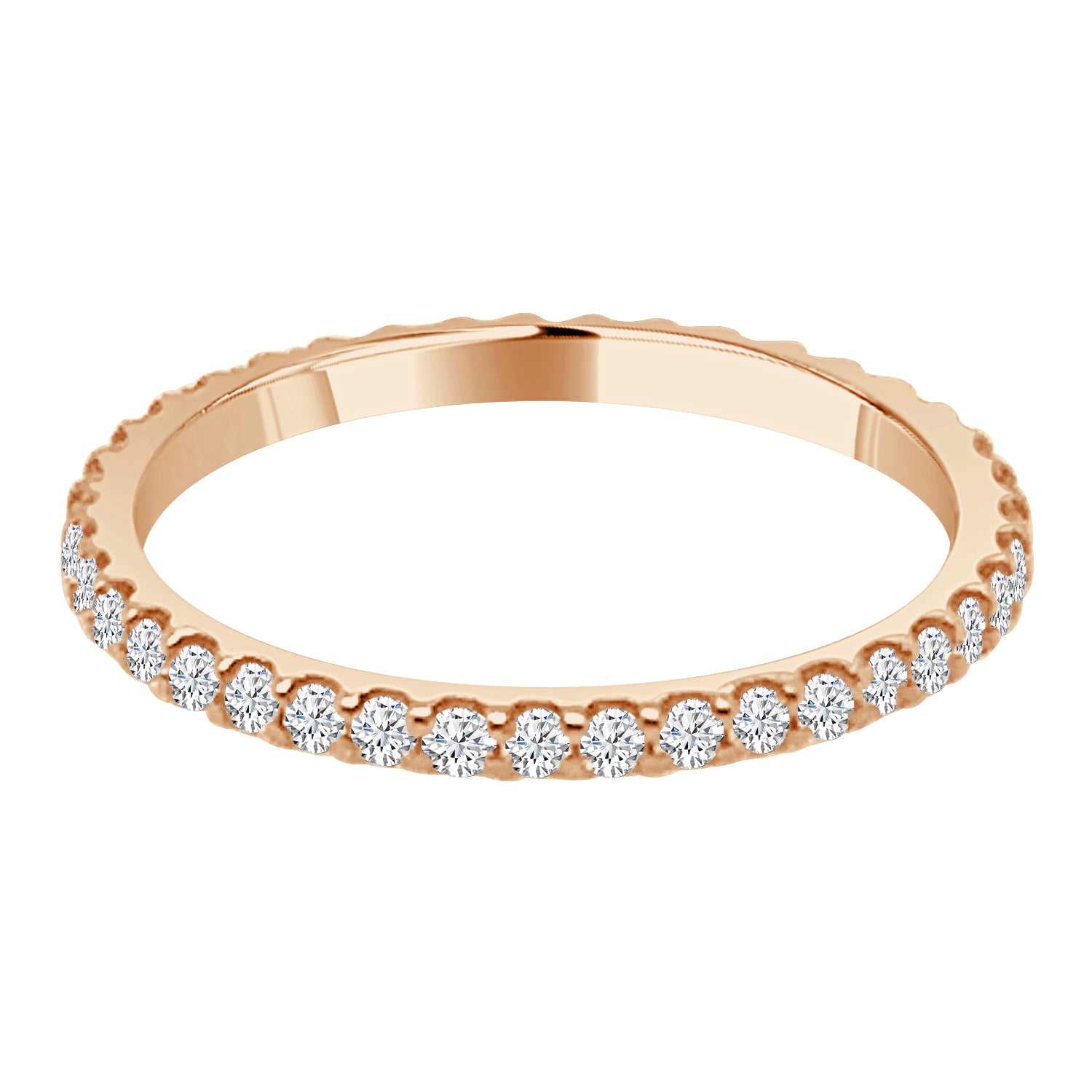 0.50 Carat Natural Diamond 14 Karat Rose Gold Wedding Band