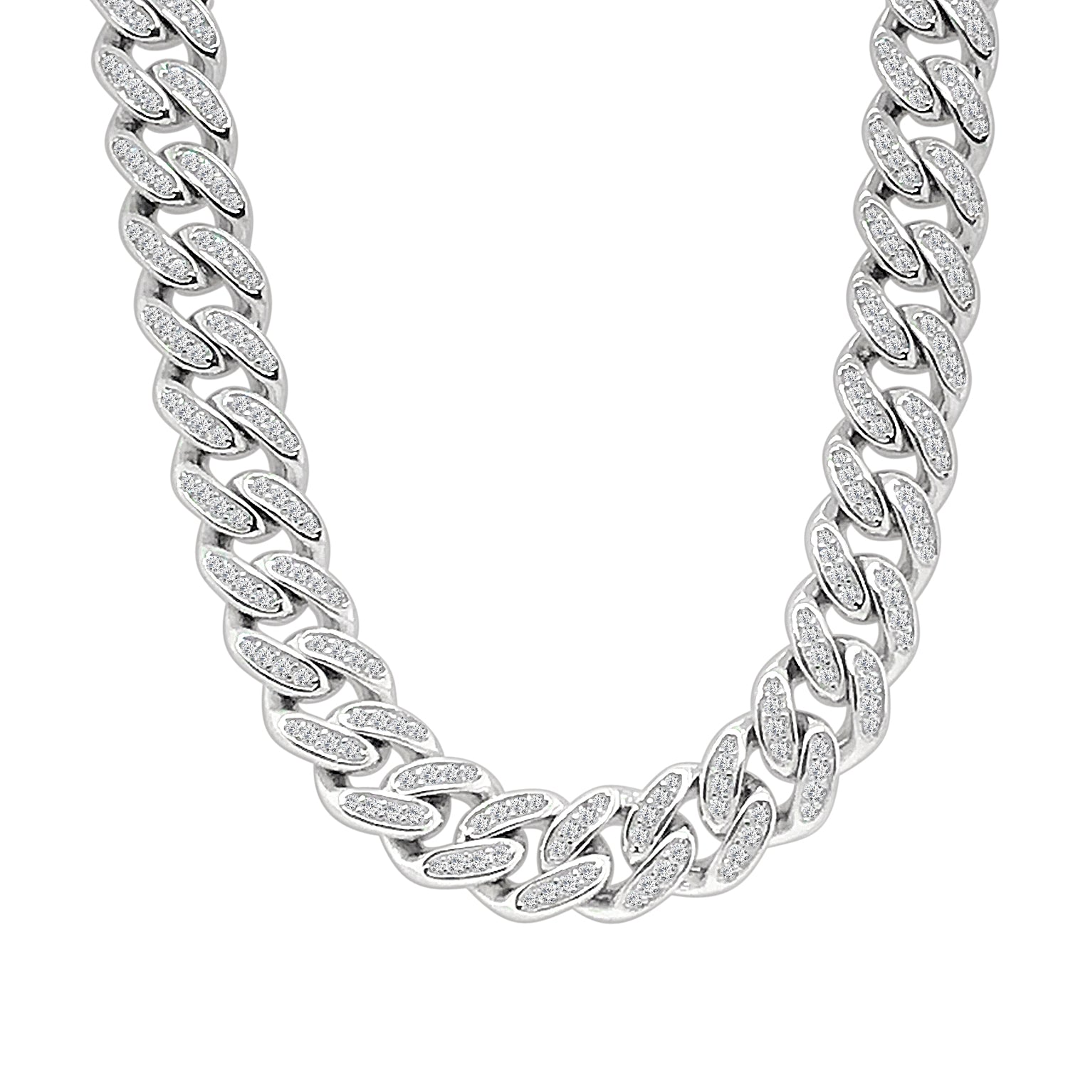 Sterling Silver Iced Out Necklace