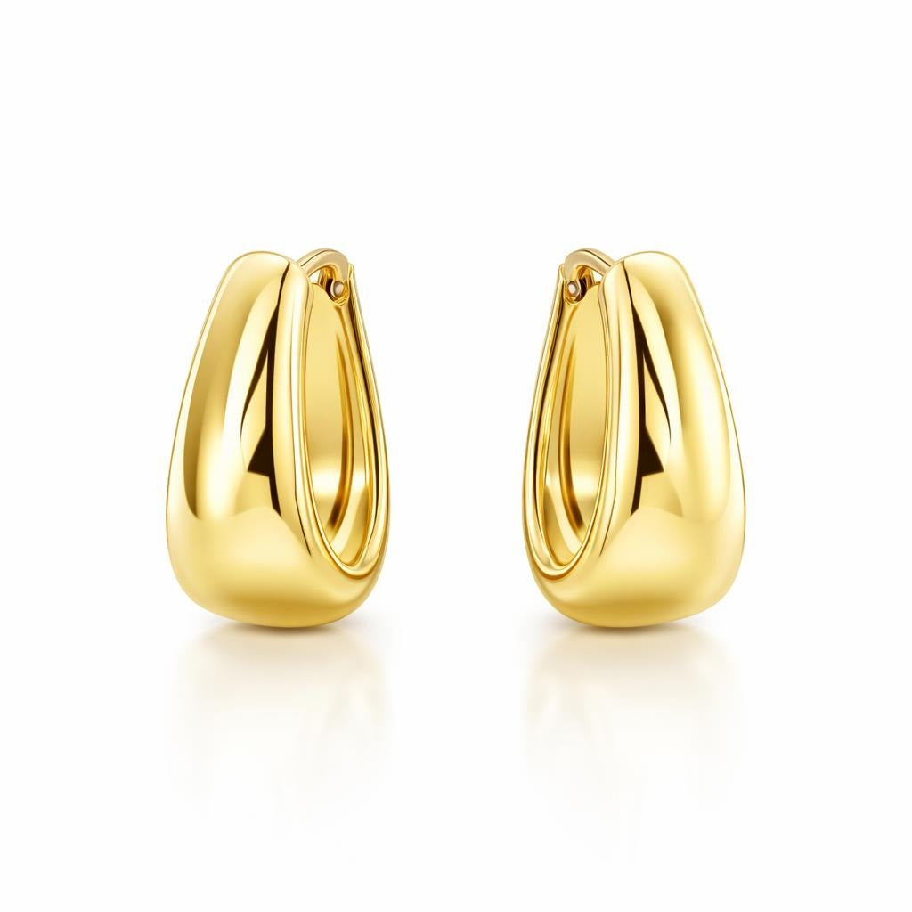 Puffed Contoured Hoop Earrings