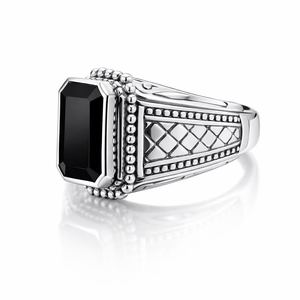 Emerald Cut Onyx Ring
