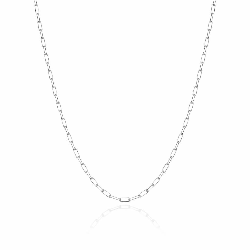 14 Karat White Gold Paperclip Chain