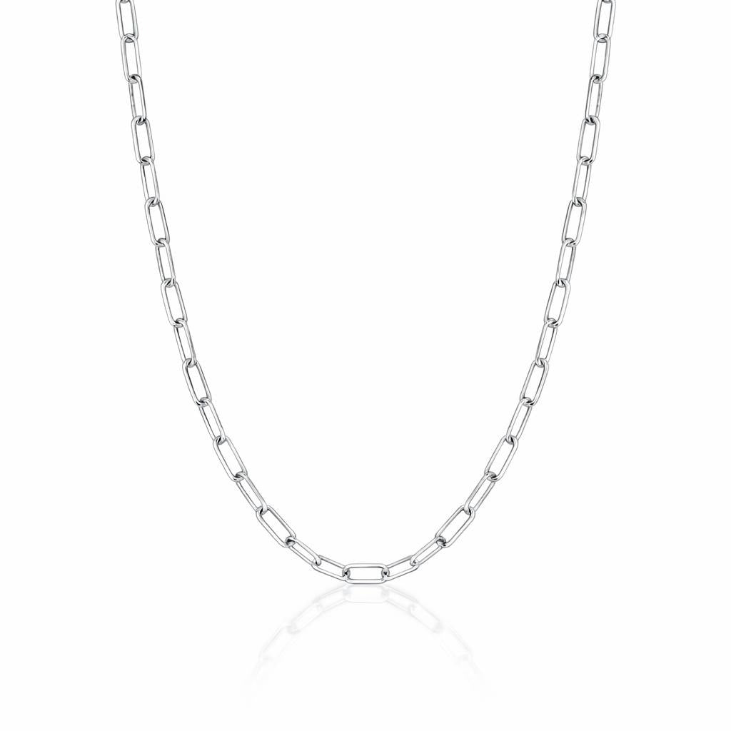 14 Karat White Gold Paperclip Chain