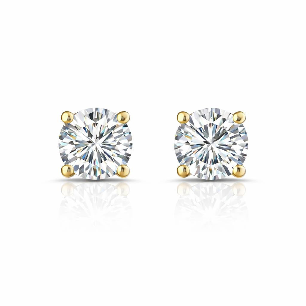 10 Karat Yellow Gold Solitaire Studs