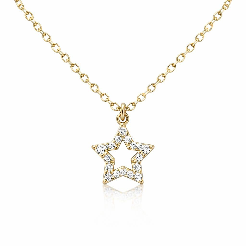10 Karat Yellow Gold Star Necklace