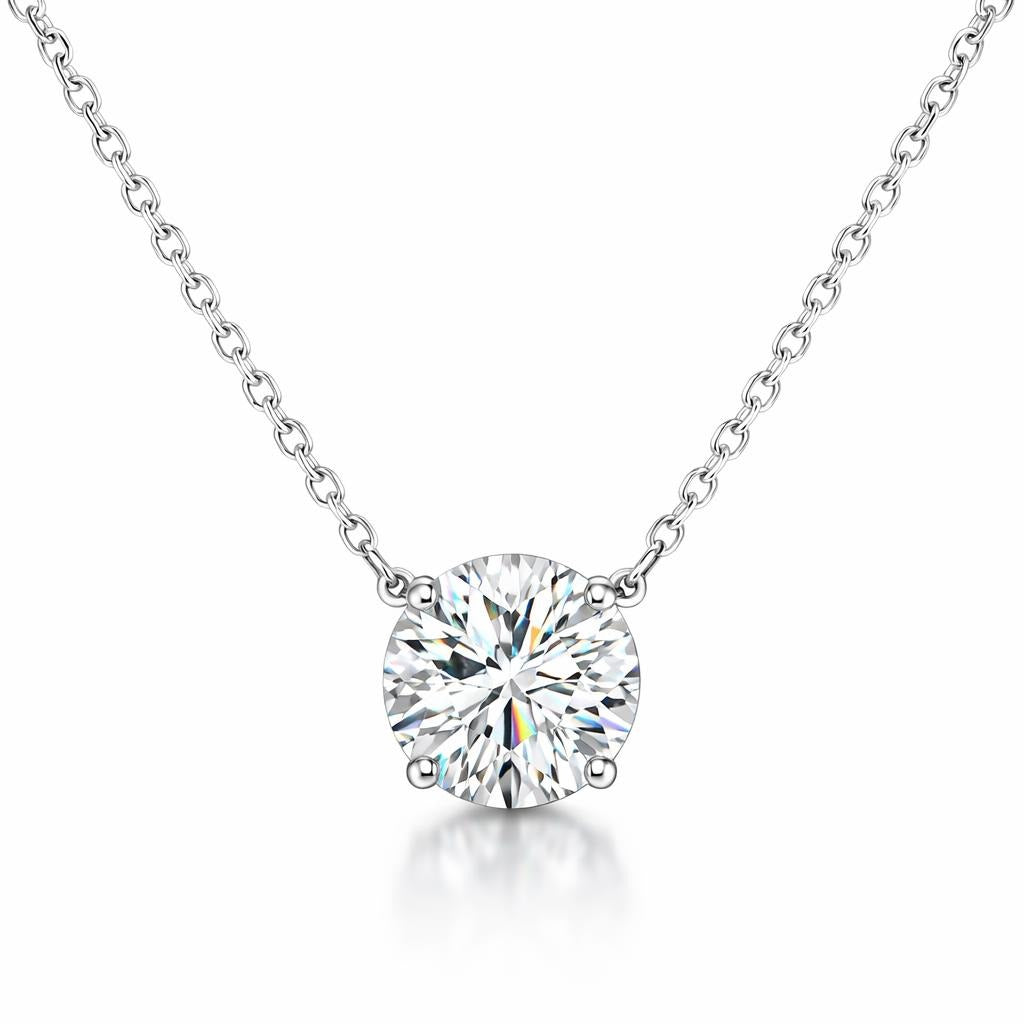 Illusion Set Lab Diamond Necklace in 14 Karat White Gold