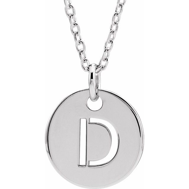 Personalized Sterling Silver D Initial Necklace