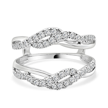 Twisted Diamond Wedding Band 14K White Gold with 0.50 ct Natural Round Diamond