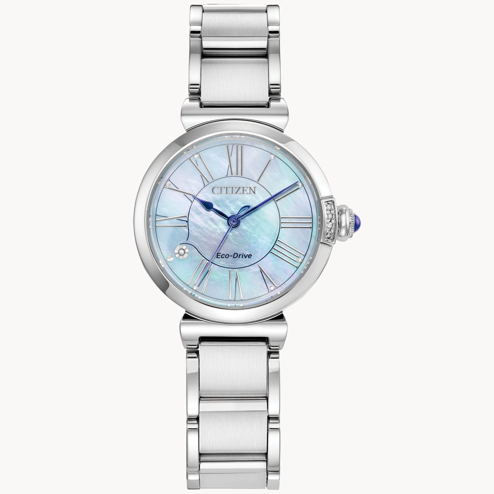 Sure! How about Citizen Ladies Watch with L Mae Sapp Crystal Mop Dial, Stainless Steel and Natural Diamond Accent?