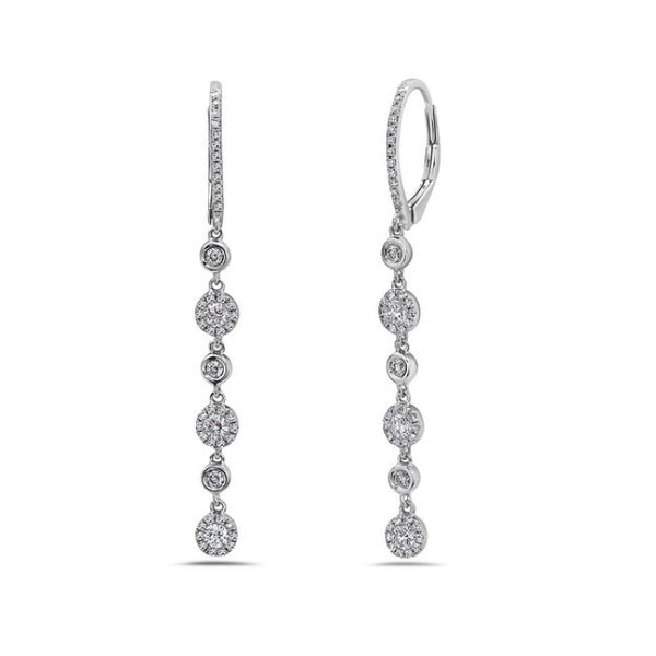 14 Karat White Gold Natural Diamond Earrings - 0.71 Carat
