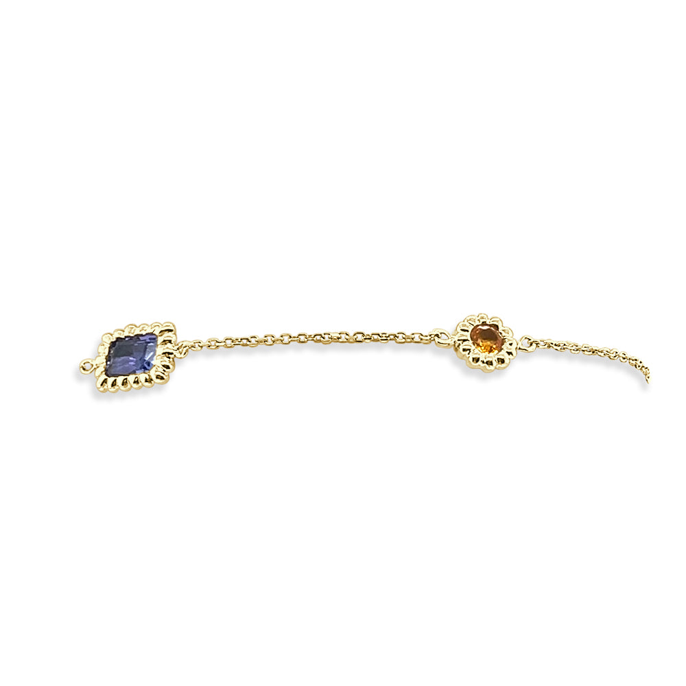 Multicolor Shape Bracelet in 14 Karat Yellow Gold - 2.25 Carats