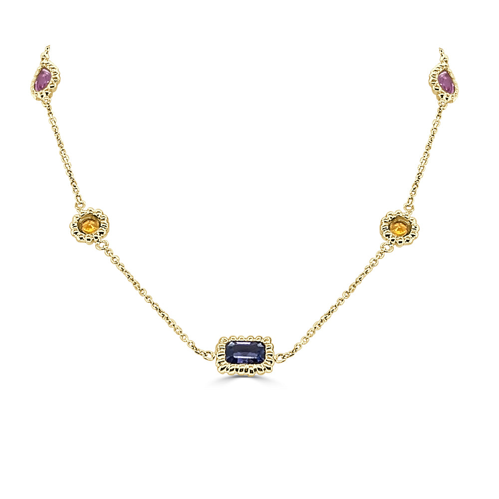 Multicolor Shape Bracelet in 14 Karat Yellow Gold - 2.25 Carats