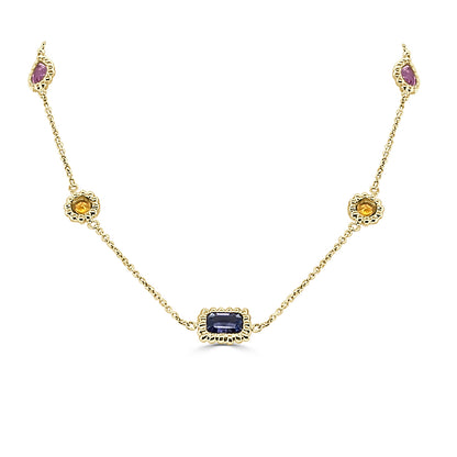 Multicolor Shape Bracelet in 14 Karat Yellow Gold - 2.25 Carats