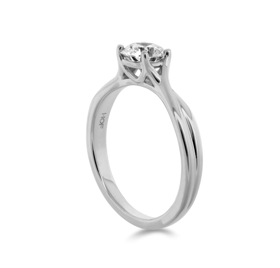 Twisting Elegance 0.46 ct Natural Diamond Engagement Ring in 18K White Gold