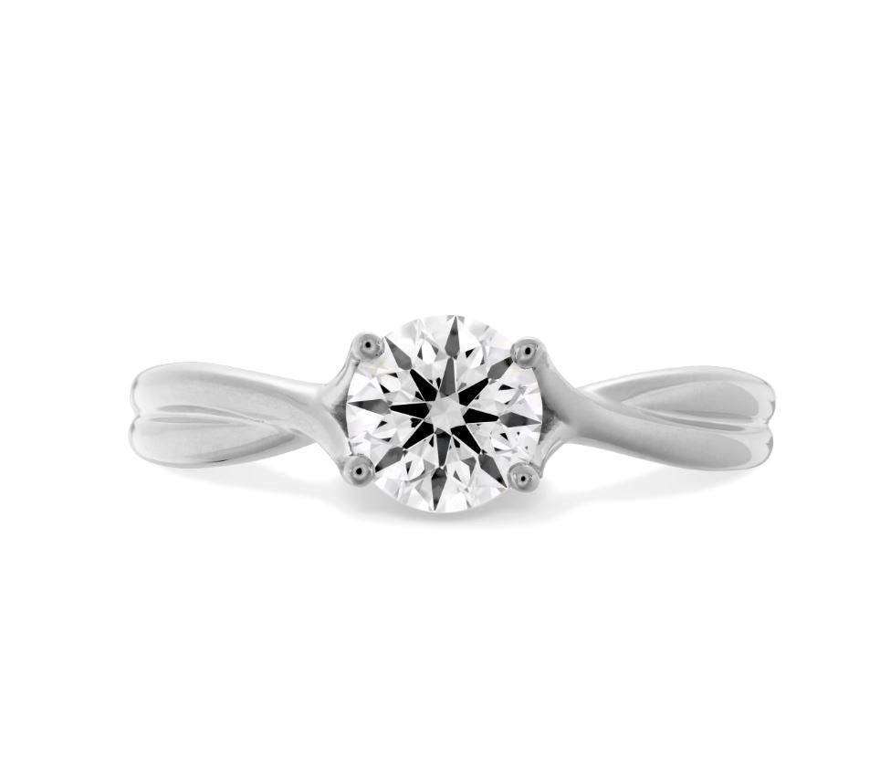 Twisting Elegance 0.46 ct Natural Diamond Engagement Ring in 18K White Gold
