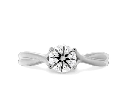 Twisting Elegance 0.46 ct Natural Diamond Engagement Ring in 18K White Gold