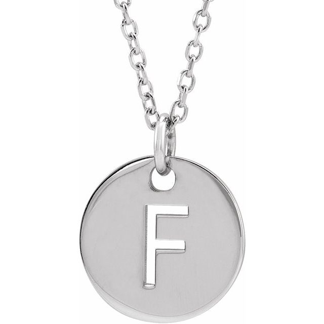 Personalized Sterling Silver Initial F Necklace