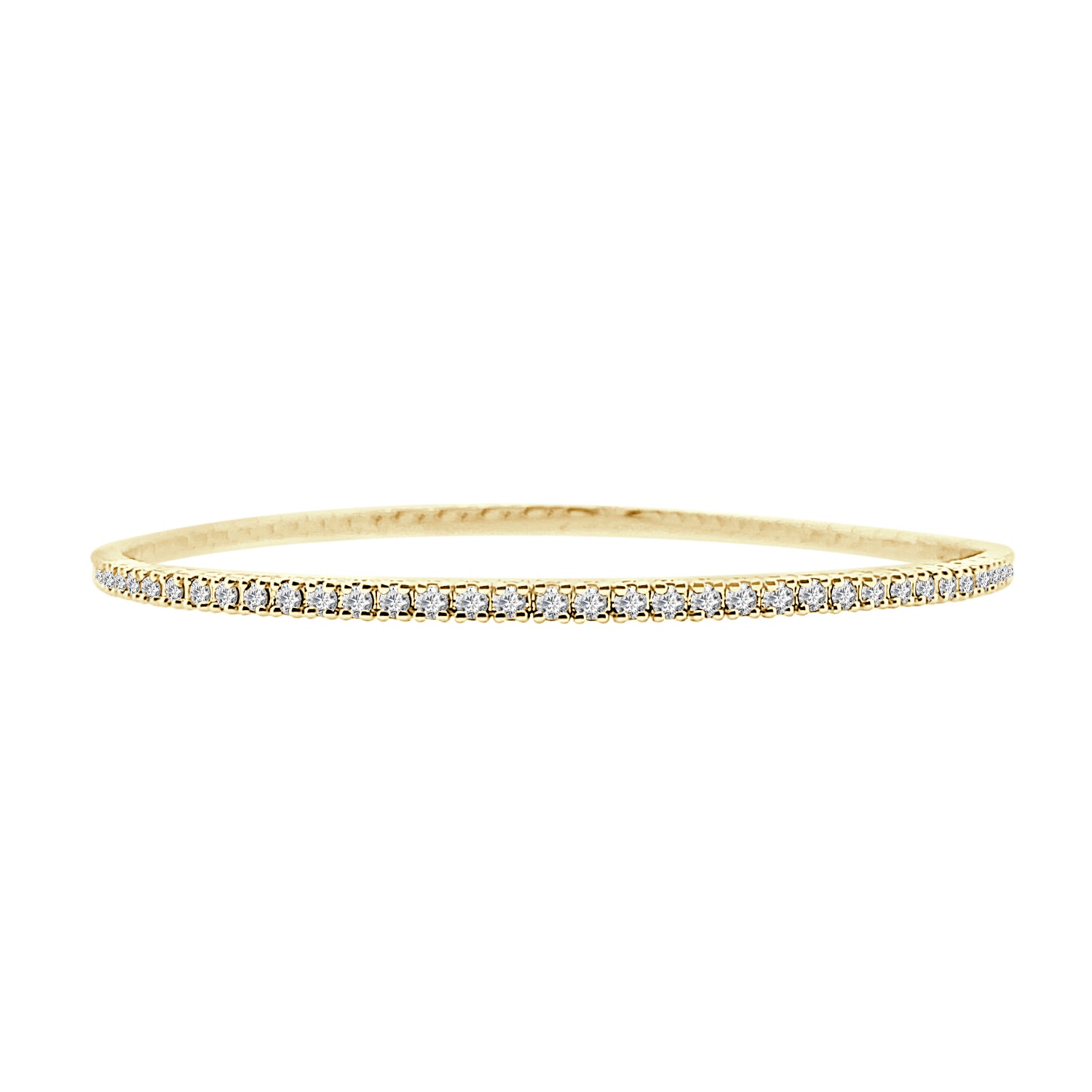 10 Karat Yellow Gold Bangle Bracelet with 1.00 Carat Natural Diamond