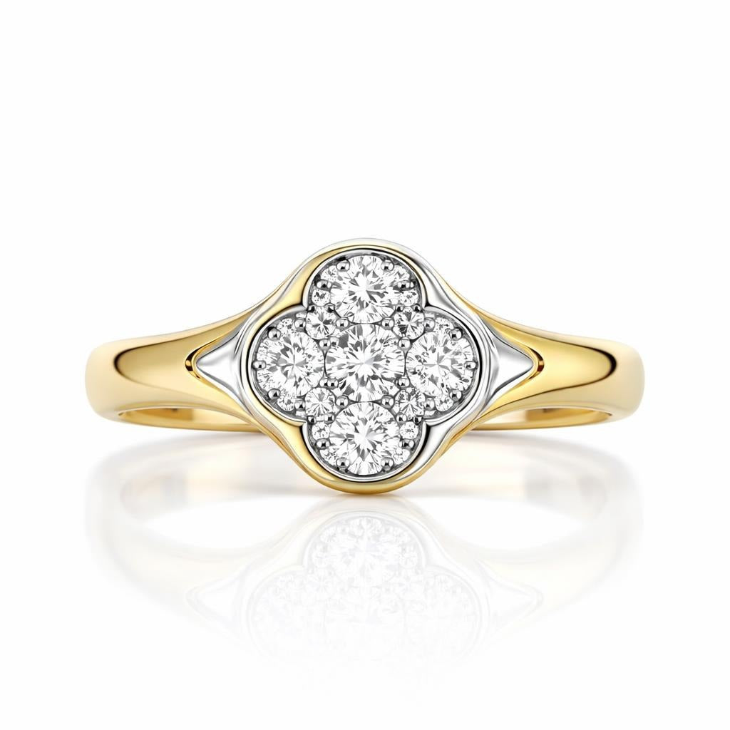 14 Karat Two-Tone Diamond Ring