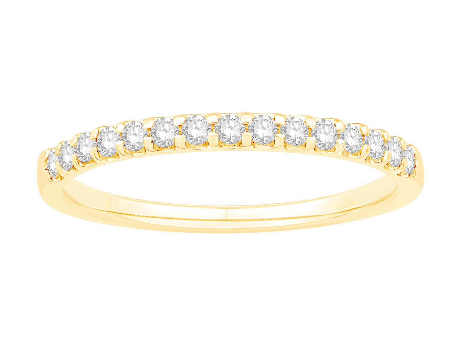 14K Yellow Gold Lab Diamond Wedding Band - Round Shape 0.27 CT